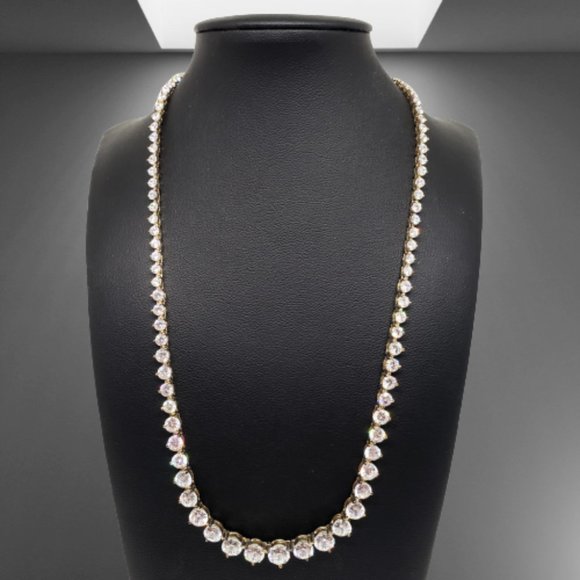 18K Silver Diamonart Graduated Stone 17.5" Necklace - Picture 8 of 10